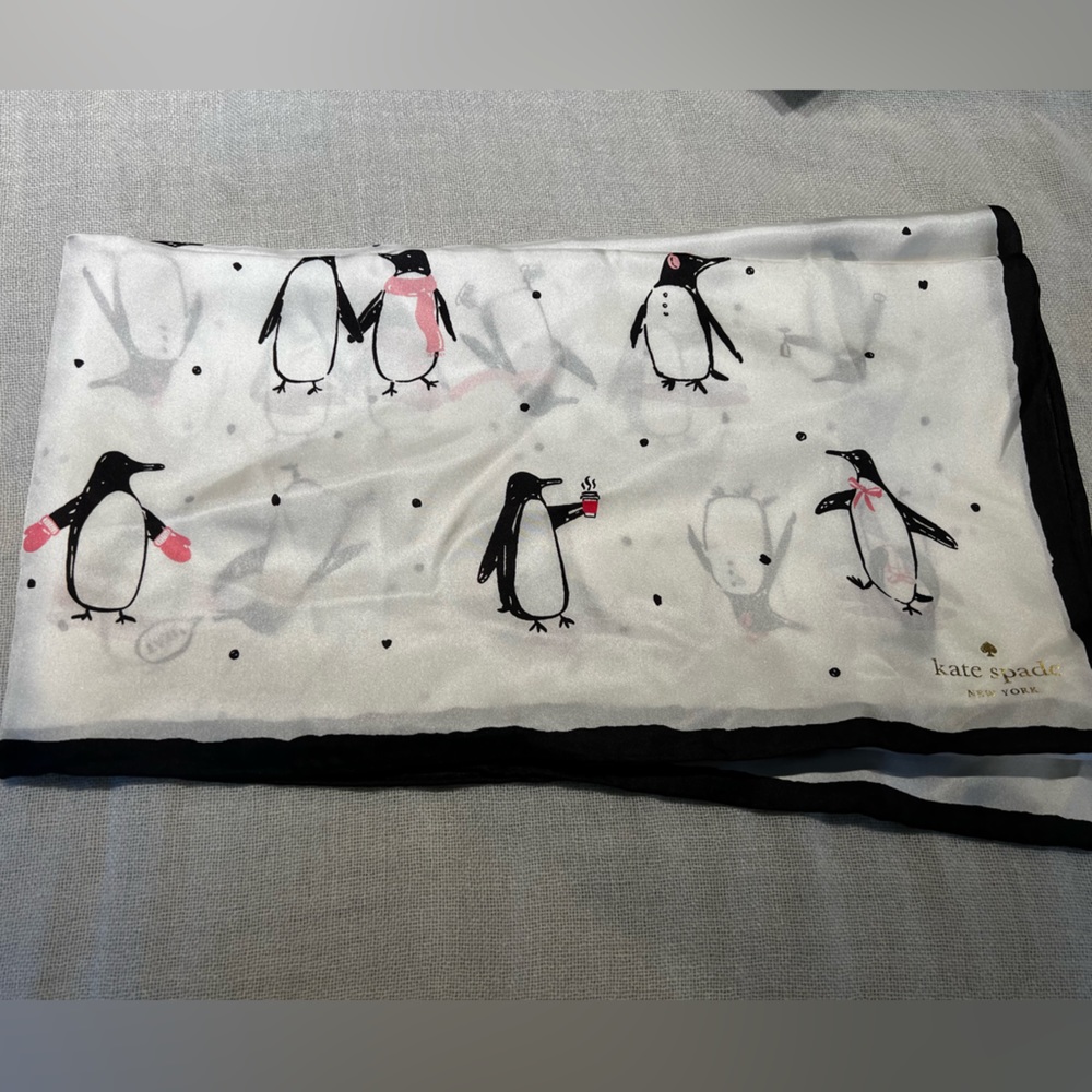 Kate Spade silk penguin scarf